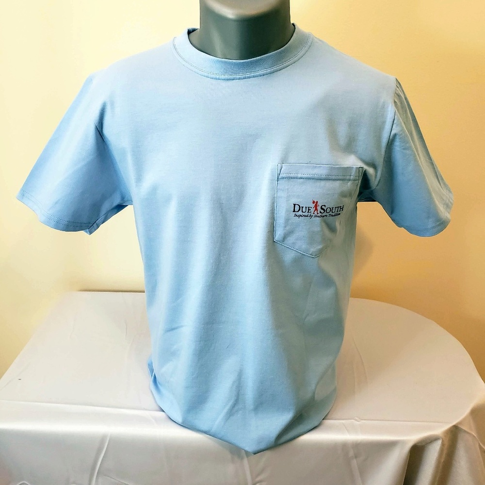 NEW Due South Pocket Tee's - Baby Blue